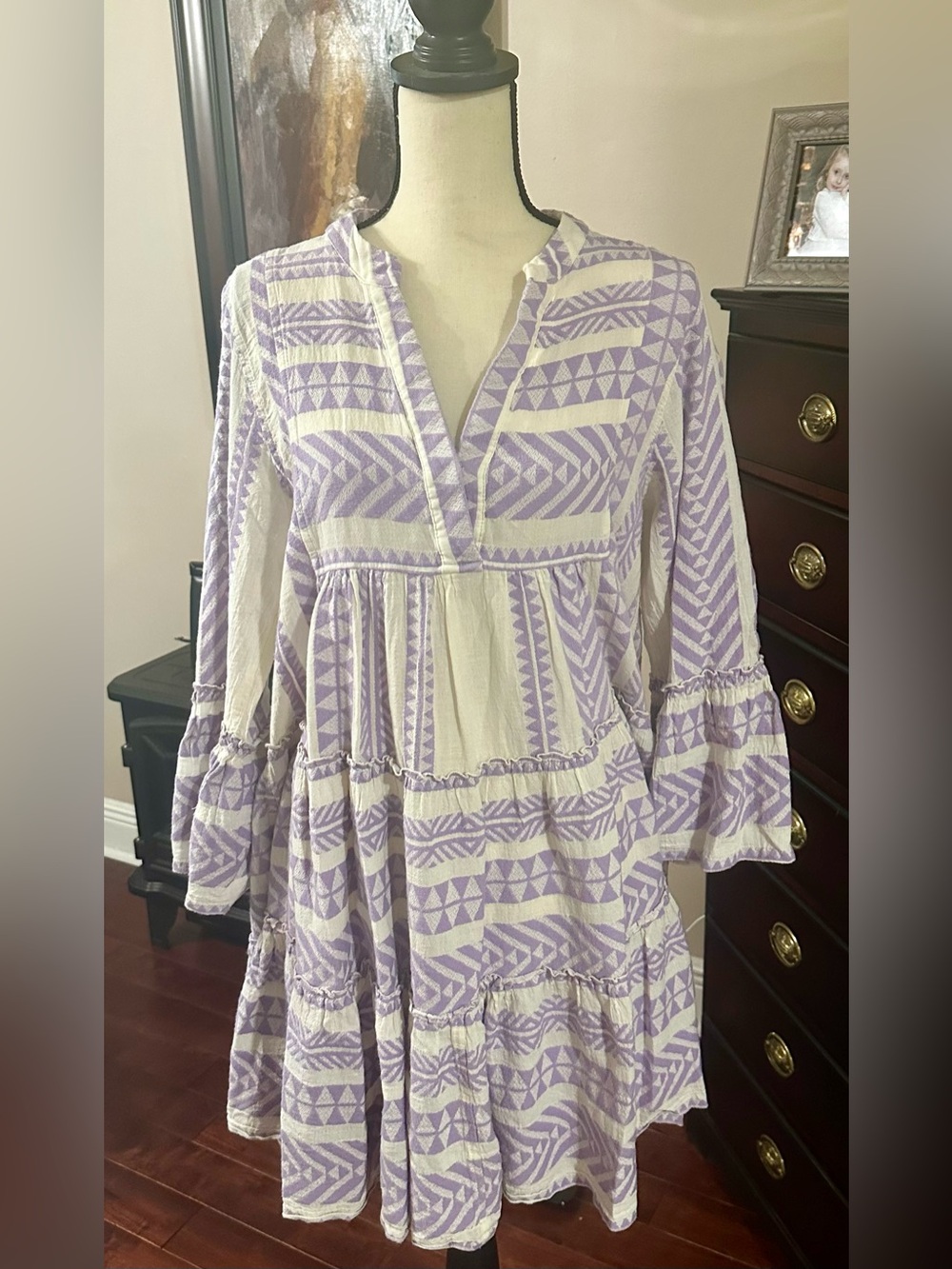 Devotion TWINS Purple and White Mini Ella Dress